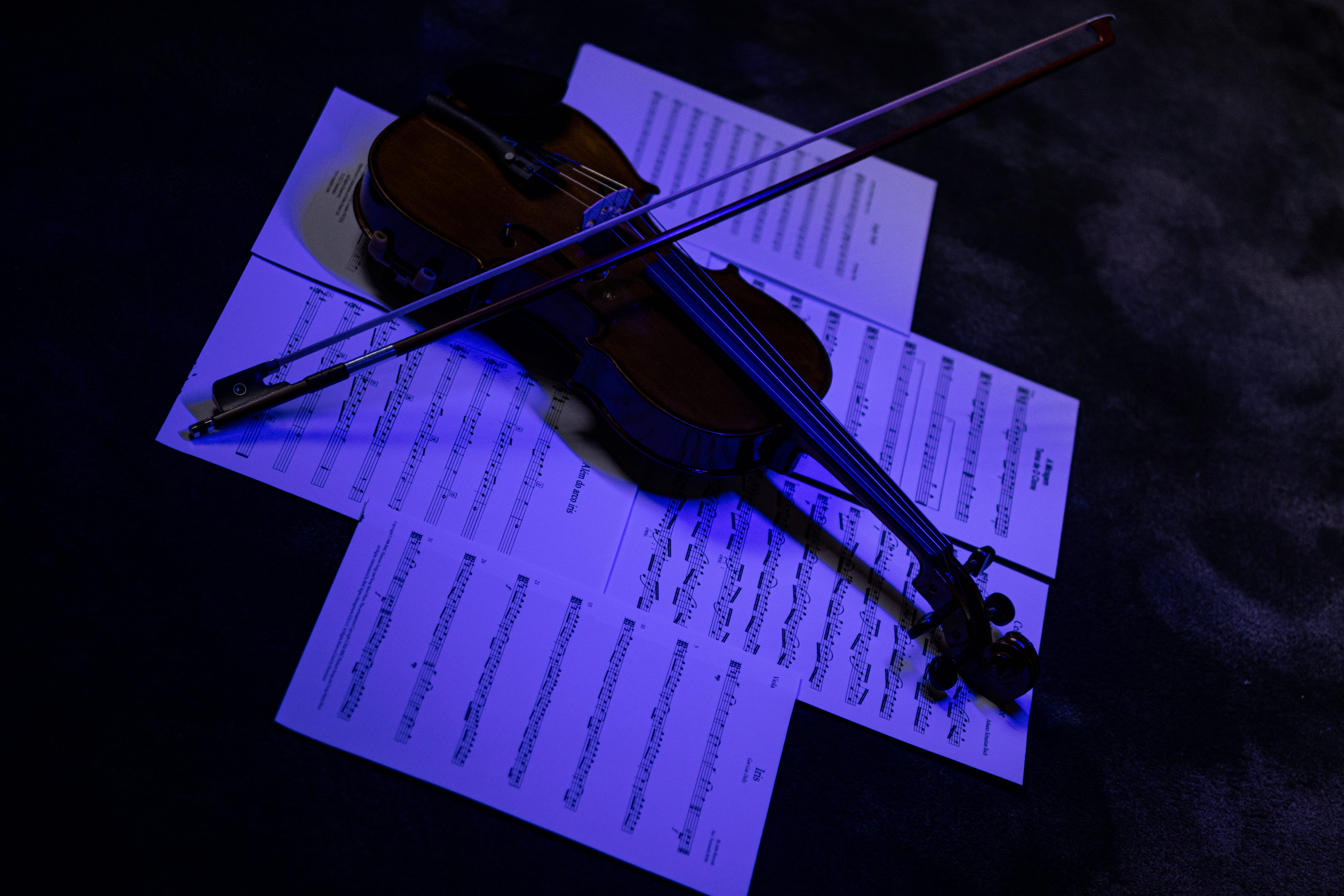 Viola de arco e partituras